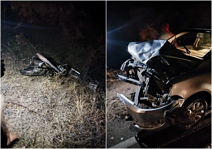 Homem de 34 anos morre após moto ser atingida por carro na BA-148 em Dom Basílio