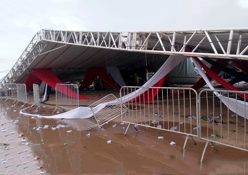Estrutura metálica desaba em festa universitária e deixa um morto e mais de 40 feridos em São Paulo