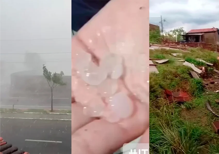 Chuva de granizo atinge Itambé no sudoeste da Bahia e causa desabamentos e destelhamentos