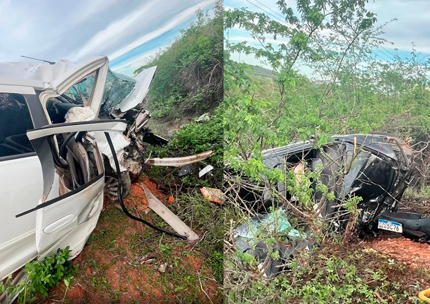 Colisão entre dois veículos deixa três feridos entre Malhada de Pedras e Rio do Antônio