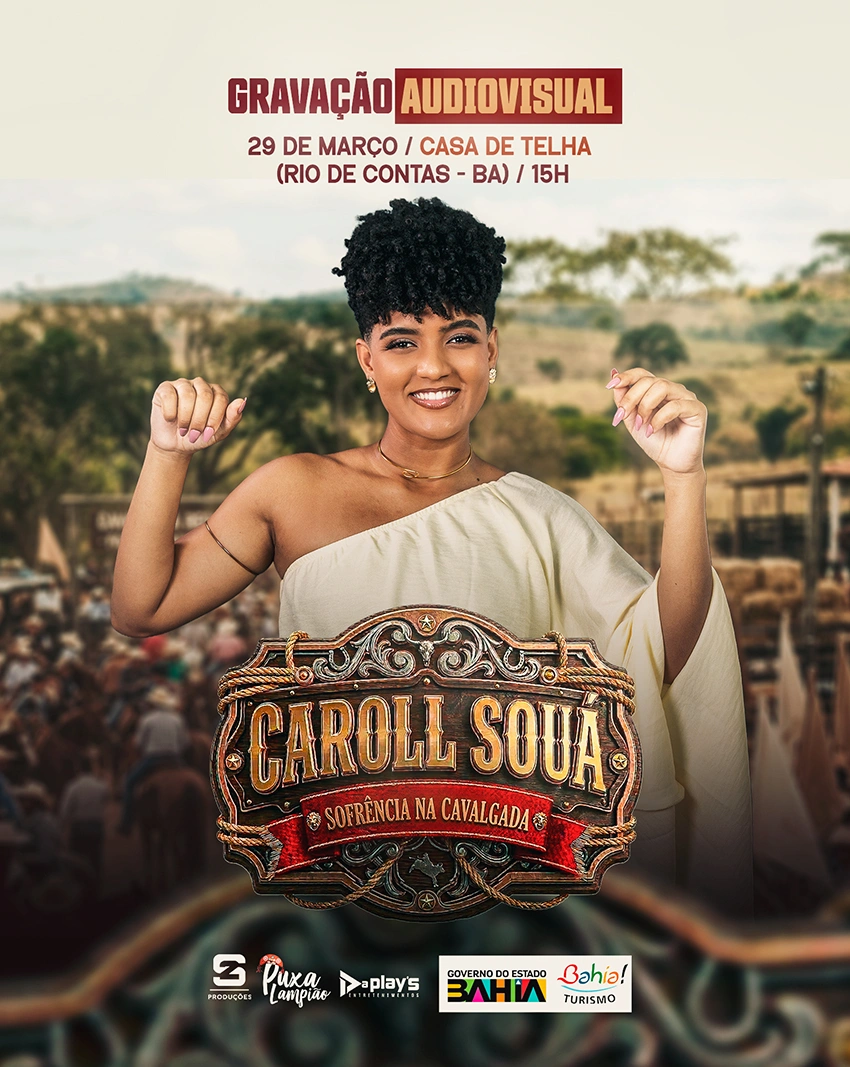 Caroll Souá grava audiovisual ao vivo na Cavalgada de Casa de Telha em Rio de Contas