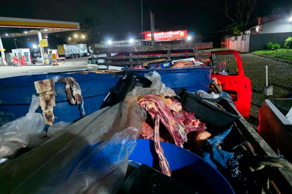 Motorista é preso com arma e quase 1 tonelada de carne ilegal no interior da Bahia