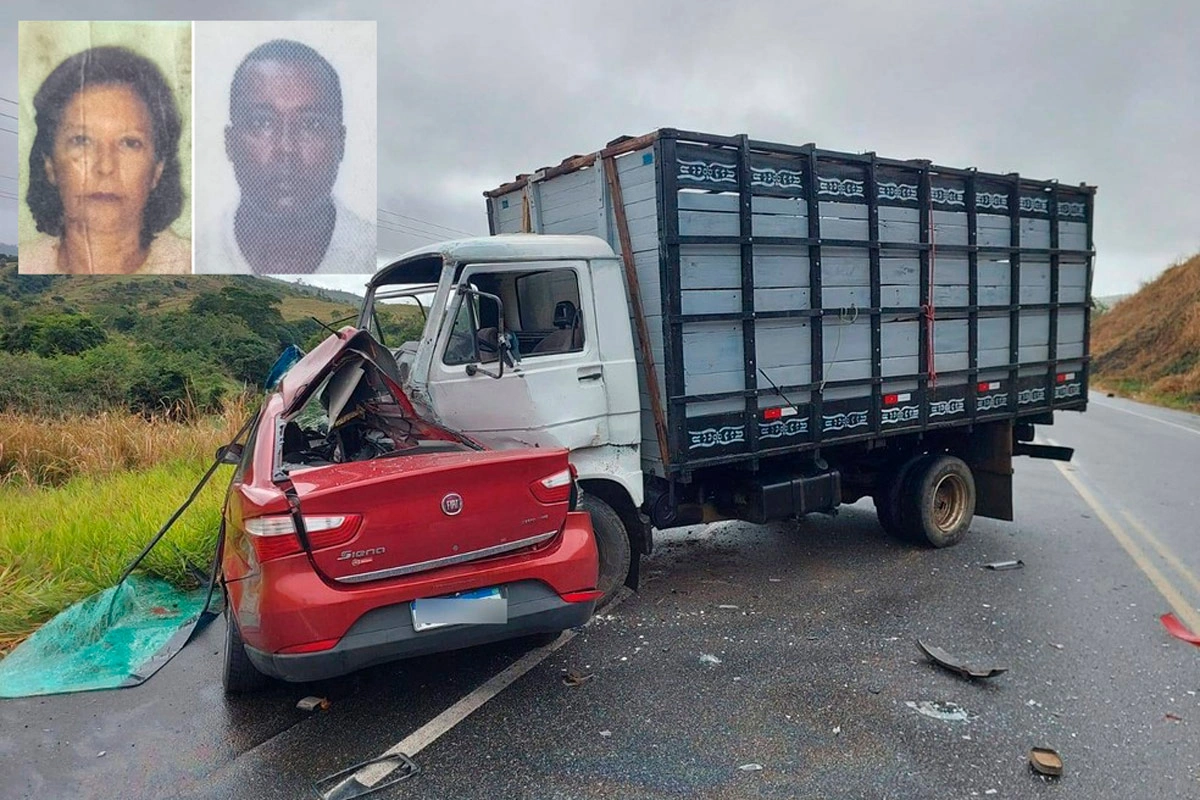 Mãe e filho morrem após batida entre carro e caminhão na BA-262