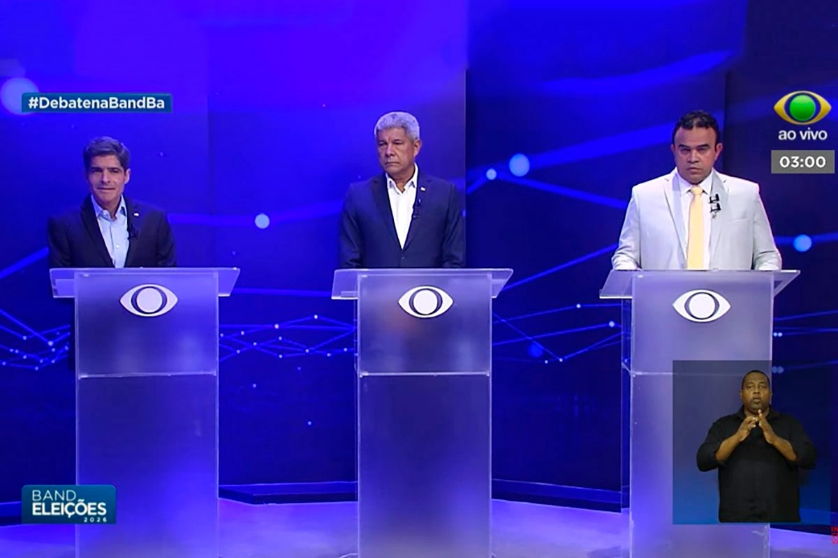  Debate na Band Bahia tem troca de críticas entre ACM Neto e Jerônimo Rodrigues