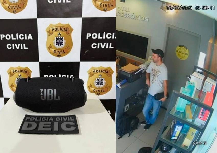 Polícia Civil recupera caixa de som furtada em loja na Olívia Flores em Vitória da Conquista