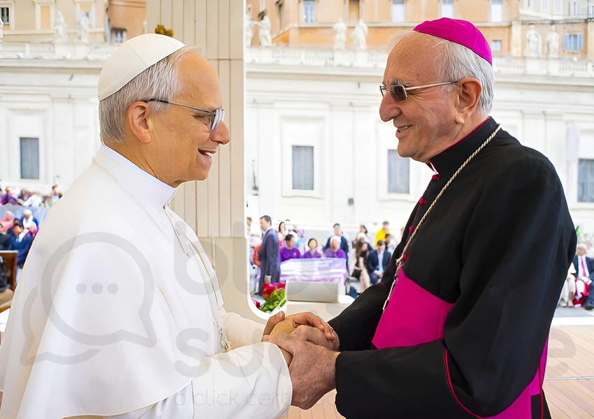 Dom Armando Bucciol, Bispo Emérito de Livramento de Nossa Senhora se encontra com Papa Leão XIV durante Assembleia Geral no Vaticano