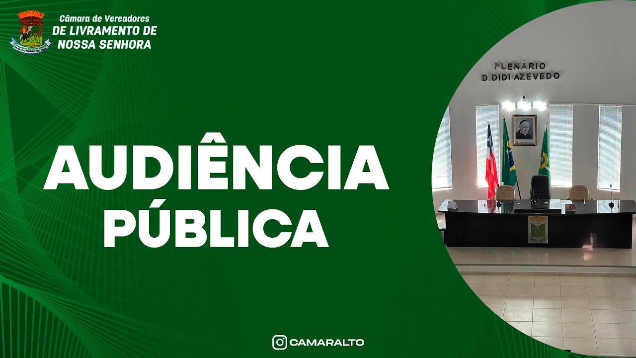Acompanhe a audiência pública da LDO 2026 em Livramento de Nossa Senhora