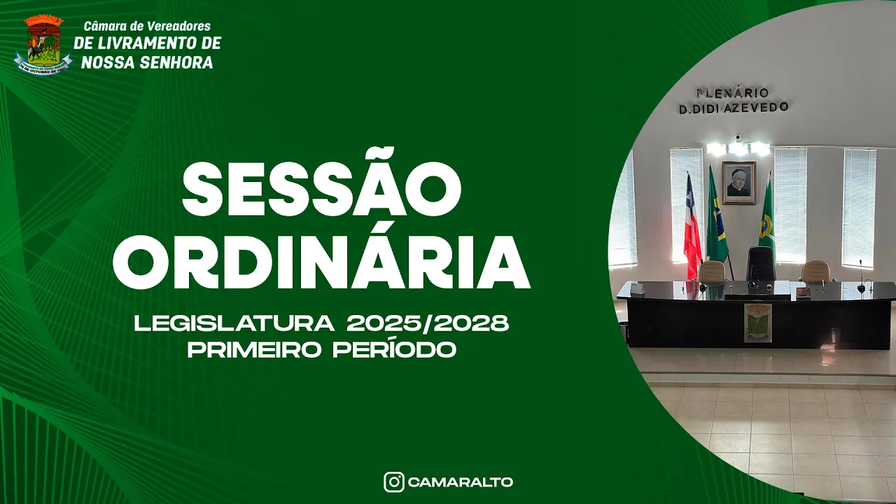 Acompanhe a sessão desta sexta-feira (06) da Câmara de Vereadores de Livramento de Nossa Senhora