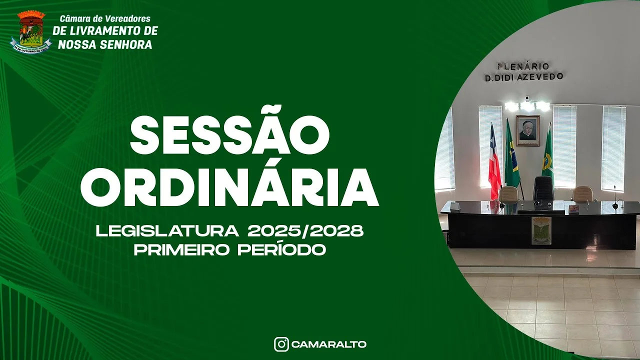 Acompanhe a sessão desta sexta-feira (24) da Câmara de Vereadores de Livramento de Nossa Senhora