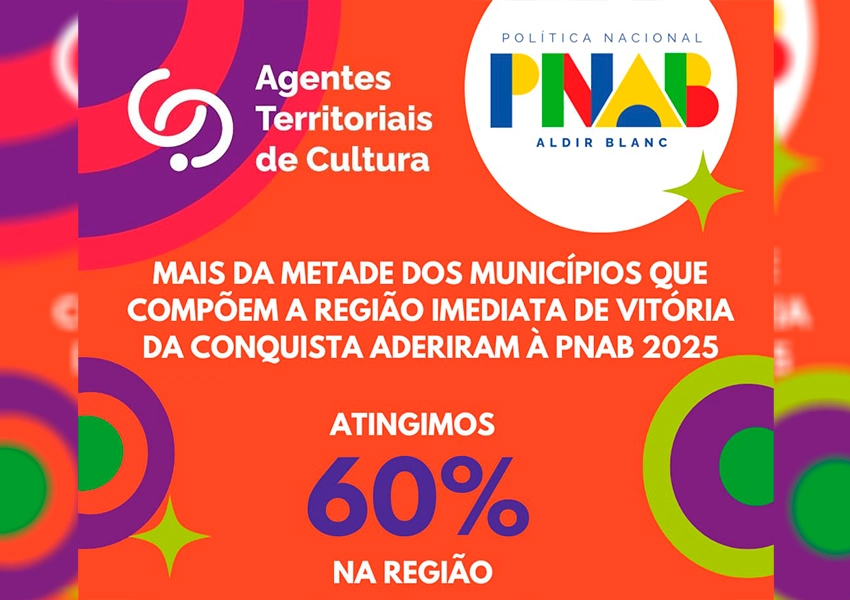 Mais da metade dos municípios da região de Vitória da Conquista aderem à Política Nacional Aldir Blanc no segundo ciclo